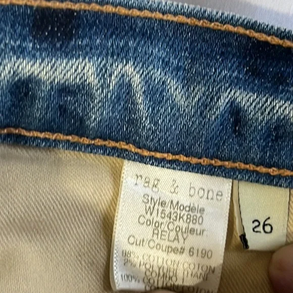 Rag & Bone Relay Jeans Made in USA Size 26 Like New - Picture 3 of 15